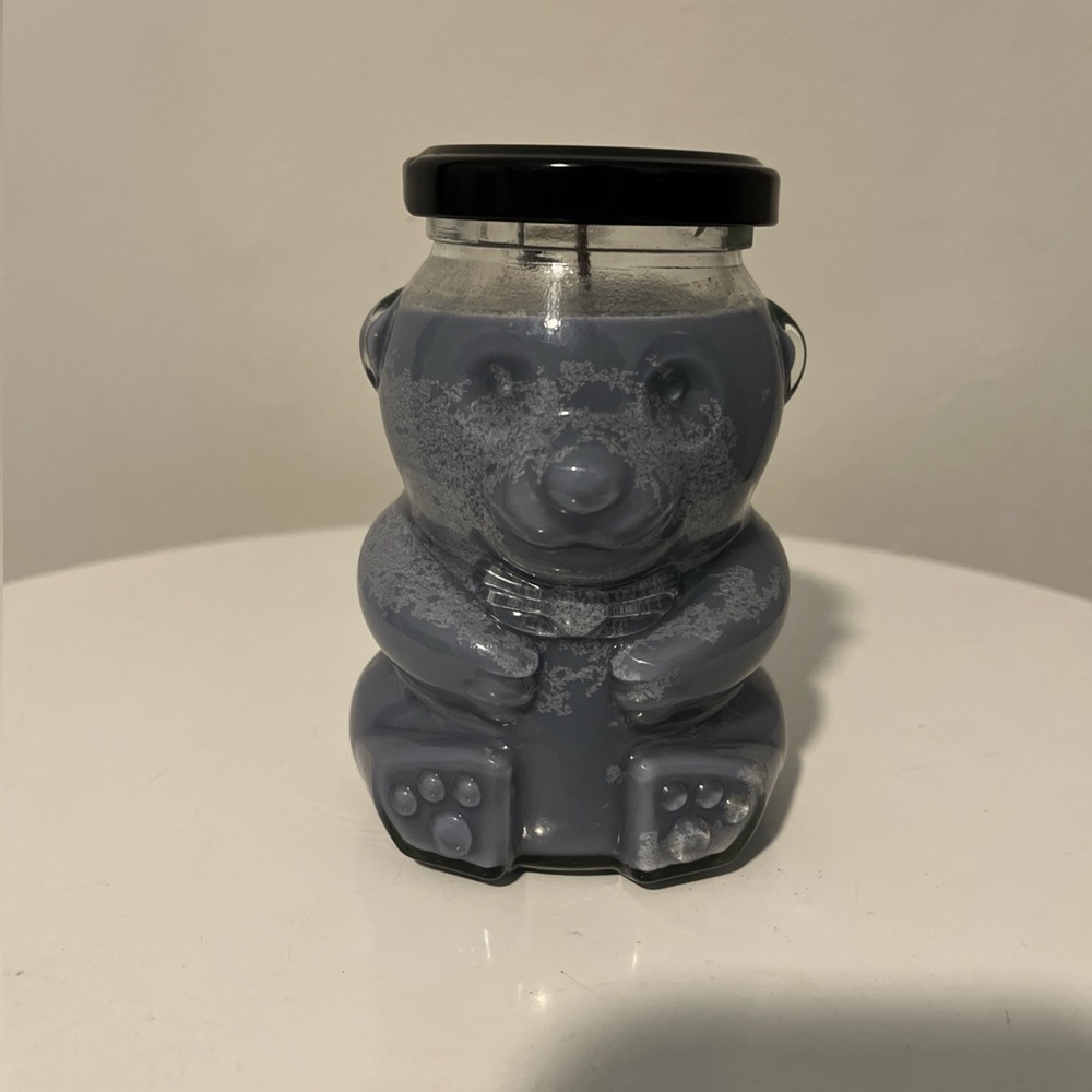 Bear-Shaped Gray Candle Jar